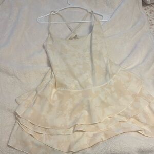 Cream floral athletic dress from Aerie. It has shorts built in.